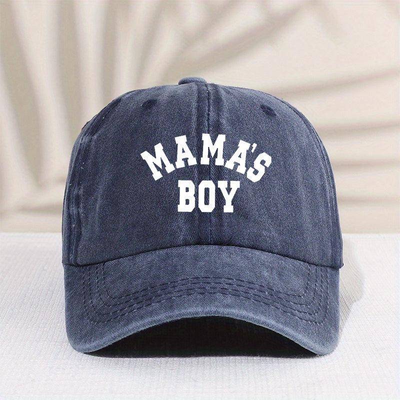 Casual Vintage MAMA'S BOY Washed Distressed Cap Sun Protection