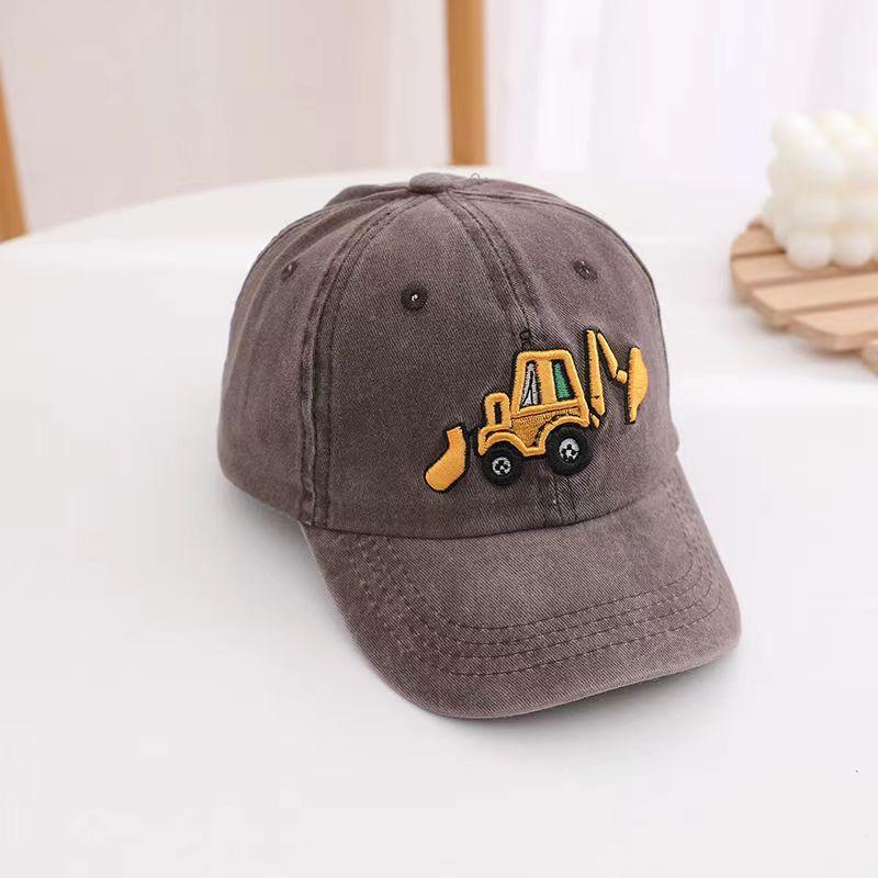 Kids Excavator Embroidered Baseball Cap Adjustable Sun Protection Hat