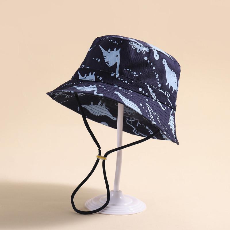 Kids Cartoon Print Adjustable Bucket Hat Sun Hat