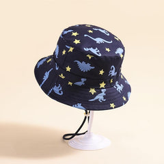 Kids Cartoon Print Adjustable Bucket Hat Sun Hat