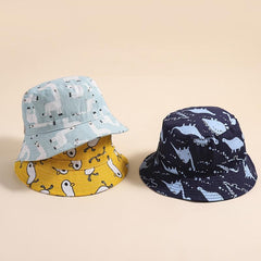 Kids Cartoon Print Adjustable Bucket Hat Sun Hat