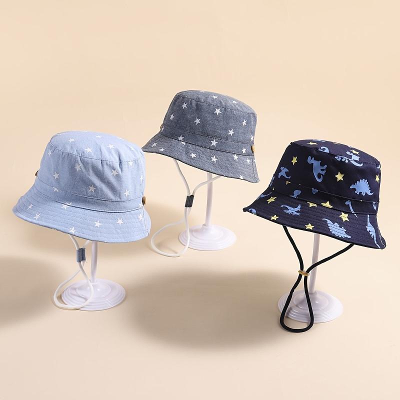 Kids Cartoon Print Adjustable Bucket Hat Sun Hat