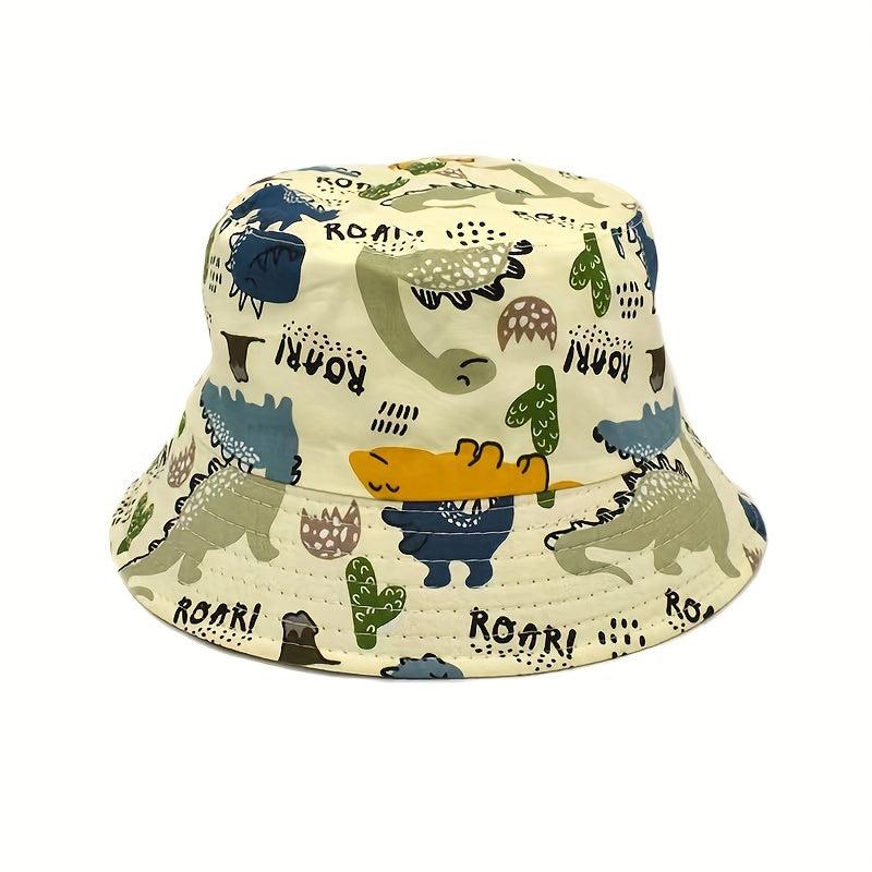 Boys Dino Print Sun Bucket Cap for Kids
