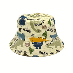 Boys Dino Print Sun Bucket Cap for Kids