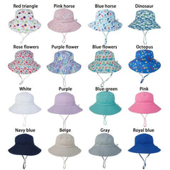 Summer Baby Sun Hat with Neck Ear Cover Anti UV Kids Beach Caps Bucket Cap