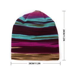 Multicolor Stripe Knit Beanie for Winter