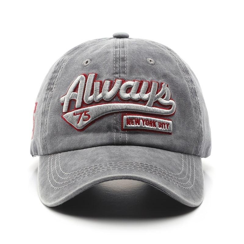 Men's Retro Baseball Hat Pattern Charms Embroidery Baseball Cap Sunshade Hat