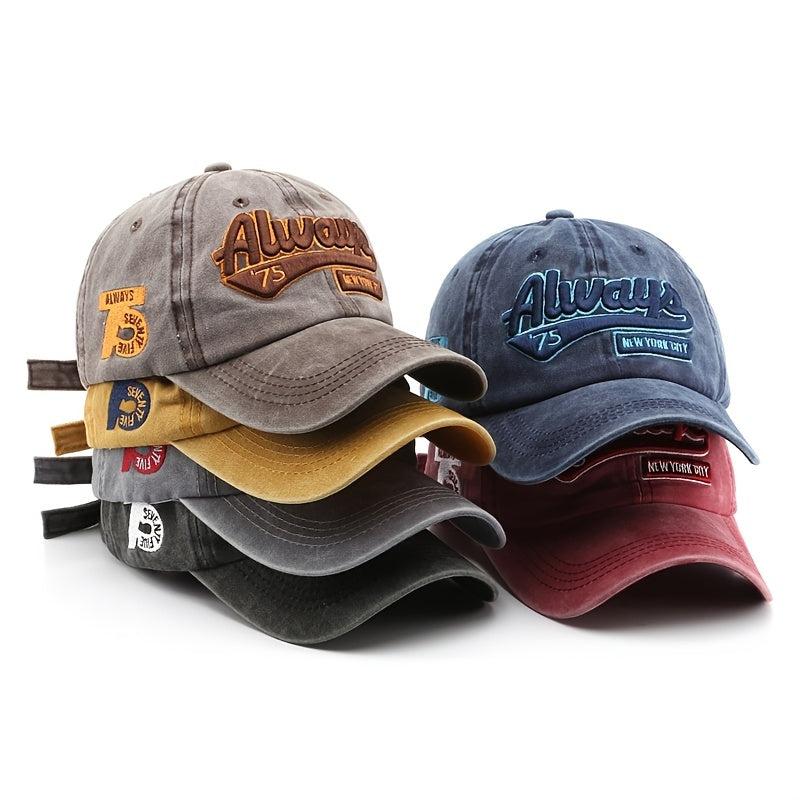 Men's Retro Baseball Hat Pattern Charms Embroidery Baseball Cap Sunshade Hat