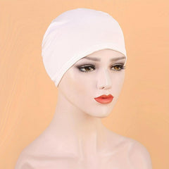 Solid Turban Cap Elastic Inner Cap Head Wraps Casual Bonnet Underscarf