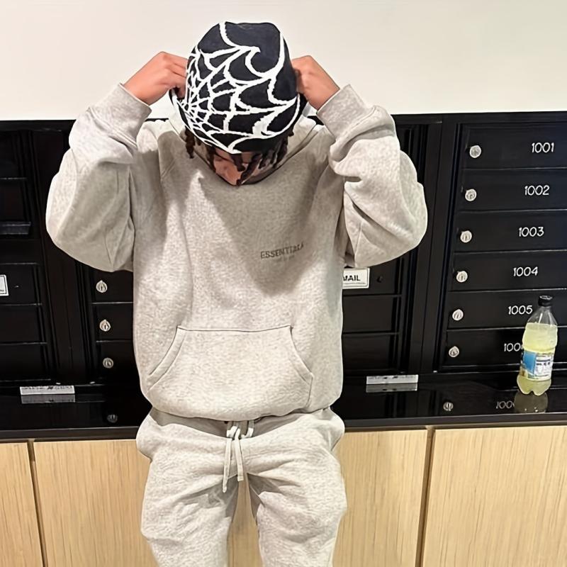 Goth Spider Web Jacquard Beanie Y2K Knit Hat