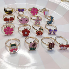 5pcs Children's Bow Girls Finger Ring Hand Jewelry Adjustable Ring