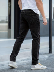 Men's Straight Regular Denim Jeans With Pockets