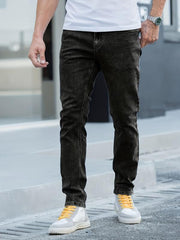Men's Straight Regular Denim Jeans With Pockets