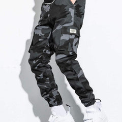 Men Camo Print Cargo Pants with Flap Pocket