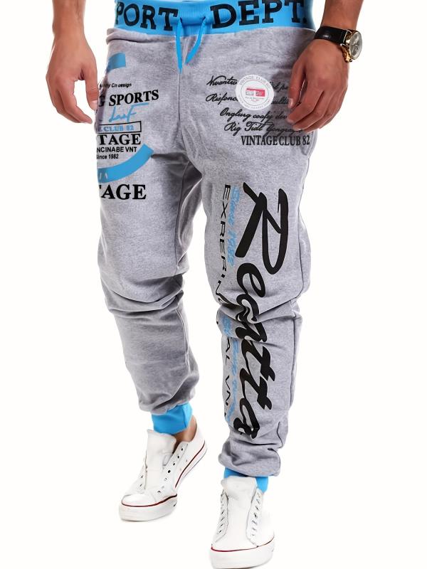 Men's Stylish Letter Joggers Casual Drawstring Pants