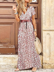 Floral Maxi Long Dress - Women's Boho Party Evening Casual Dress