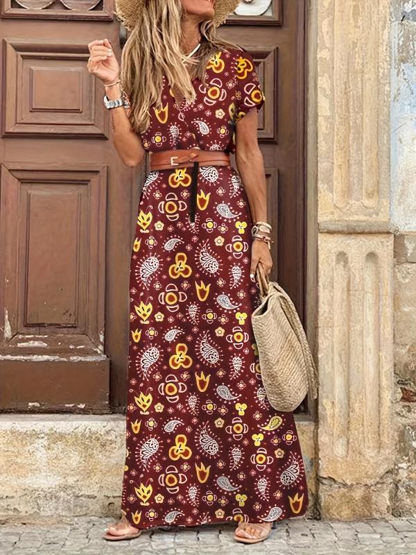 Floral Maxi Long Dress - Women's Boho Party Evening Casual Dress