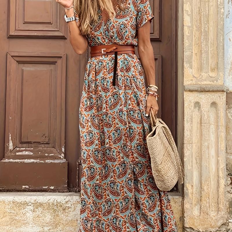 Floral Maxi Long Dress - Women's Boho Party Evening Casual Dress