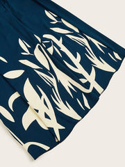 Floral Print Cutout Beaded Dress Casual Loose Midi Dresses