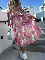 Boho Surplice Neck Maxi Dress