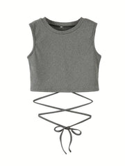 Y2K Sleeveless Crop Tank Top for Summer