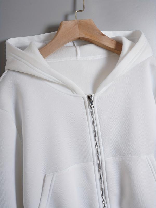 Long Sleeve Crop Hoodies Zip Up Casual Sweatshirt Jacket