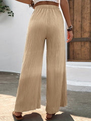 Wide Leg Elastic Waist Pants for Women