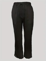 Solid Drawstring Pants Casual Versatile Pant With Pockets Women