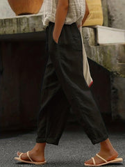 Solid Drawstring Pants Casual Versatile Pant With Pockets Women