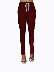 Flap Pockets Drawstring Cargo Joggers Pants Casual Skinny Pants
