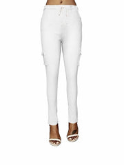 Flap Pockets Drawstring Cargo Joggers Pants Casual Skinny Pants