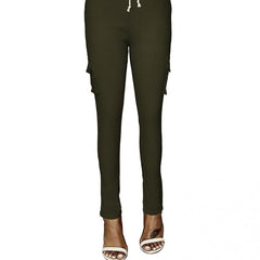 Flap Pockets Drawstring Cargo Joggers Pants Casual Skinny Pants