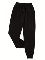 Solid Jogger Pants Drawstring Waist Sports Sweatpants