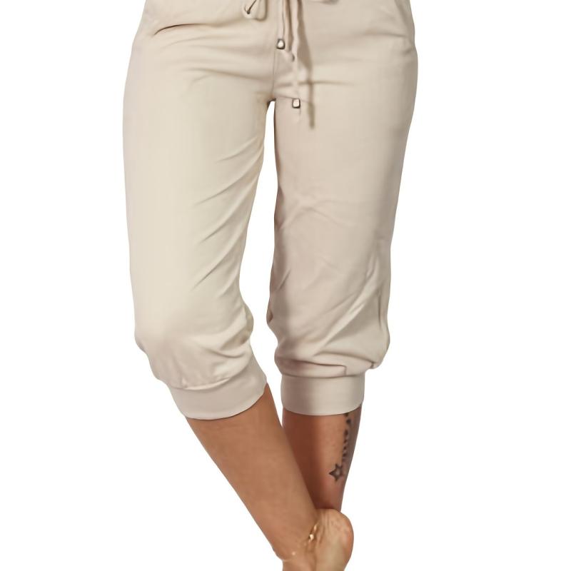 Drawstring Workout Cropped Pants With Pockets