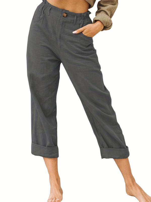 Wide Leg Elastic Waist Pants for Spring & Summer