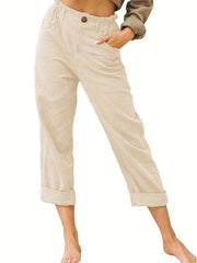 Wide Leg Elastic Waist Pants for Spring & Summer