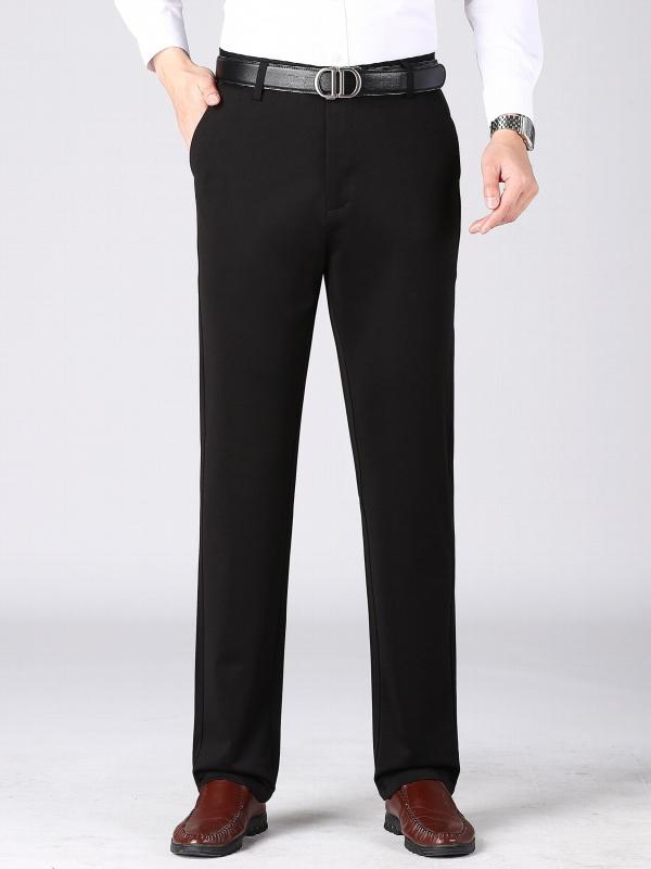 Men's Solid Stretch Dress Pants for Business