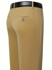 Men's Solid Stretch Dress Pants for Business