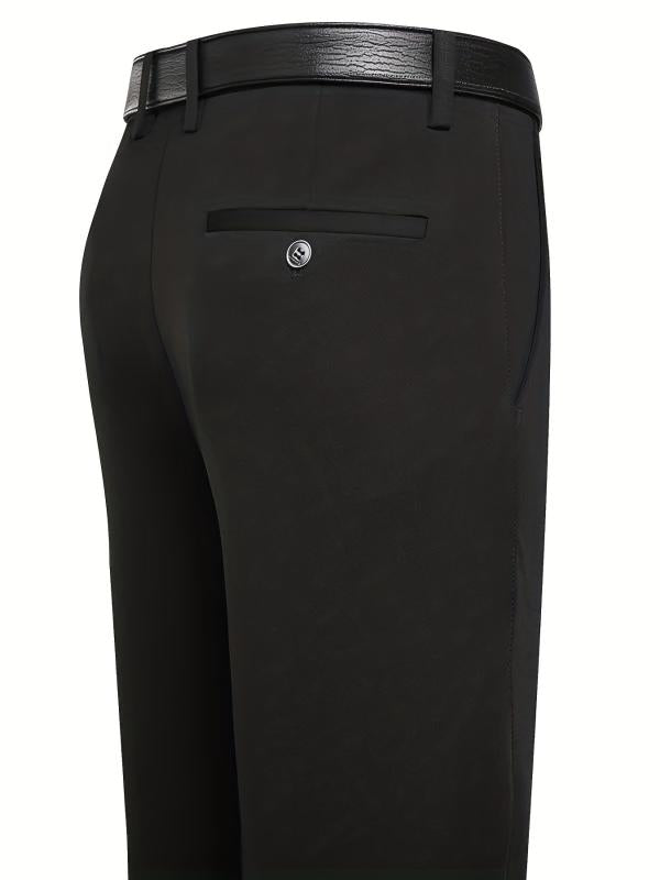 Men's Solid Stretch Dress Pants for Business