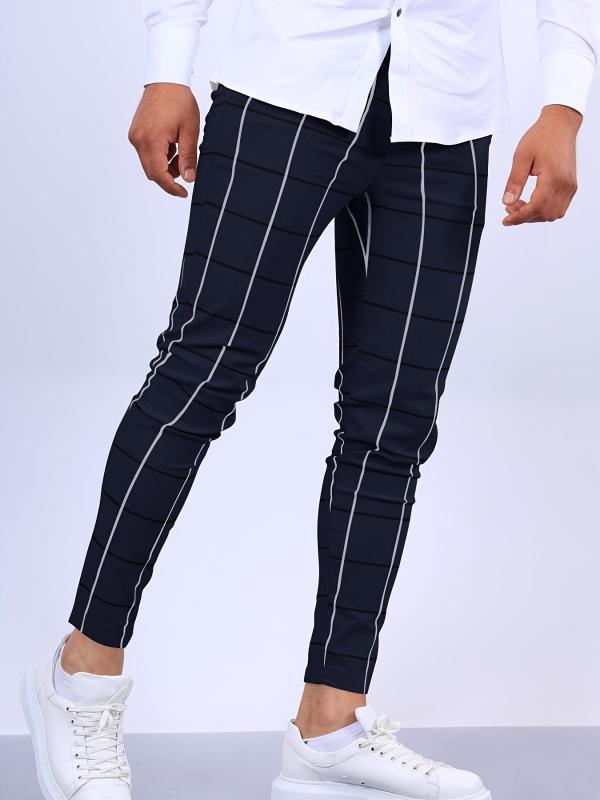 Men's Striped Casual Pants for Spring Fall