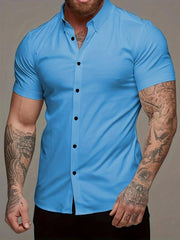 Men's Casual Short Sleeve Shirt for Summer Vacation