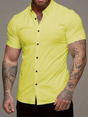 Men's Casual Short Sleeve Shirt for Summer Vacation