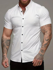 Men's Casual Short Sleeve Shirt for Summer Vacation