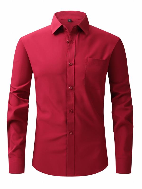 Men's Classic Dress Shirt with Lapel Collar