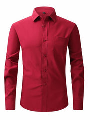 Men's Classic Dress Shirt with Lapel Collar