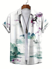 Men's Paint Print Drop Shoulder Shirt
