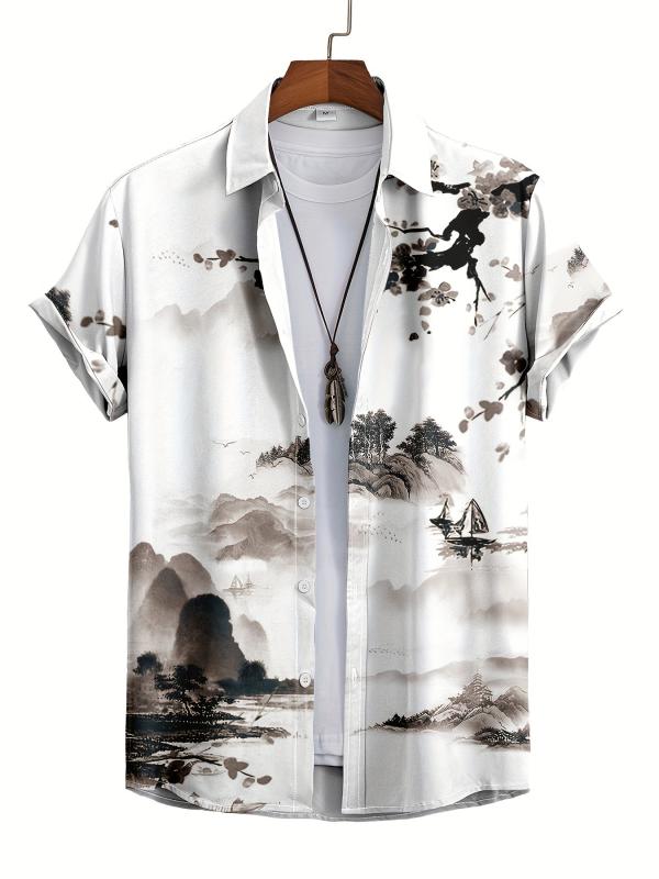 Men's Paint Print Drop Shoulder Shirt