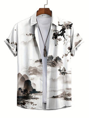 Men's Paint Print Drop Shoulder Shirt