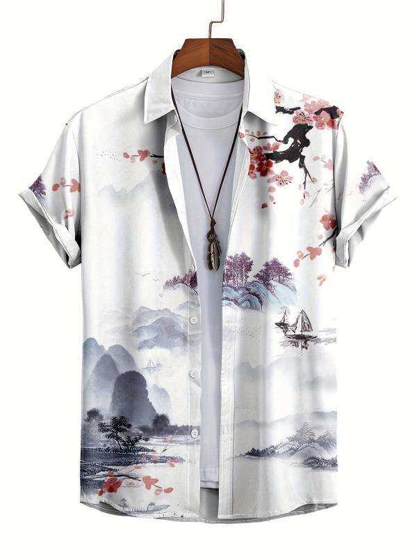 Men's Paint Print Drop Shoulder Shirt