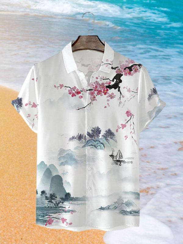 Men's Paint Print Drop Shoulder Shirt